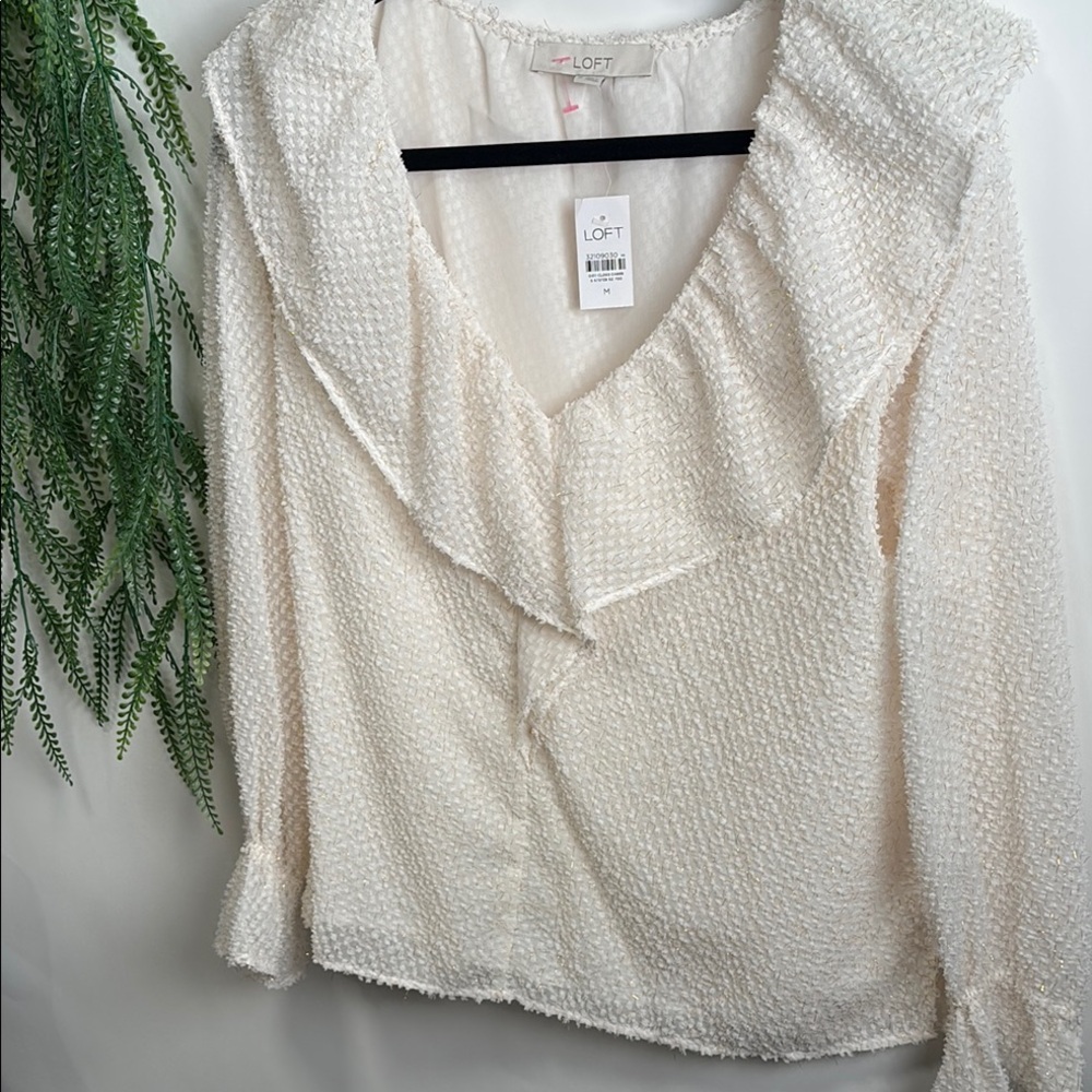 LOFT Cream Blouse Chic Top